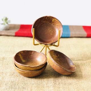 Chén gốm mộc nâu vàng nhỏ