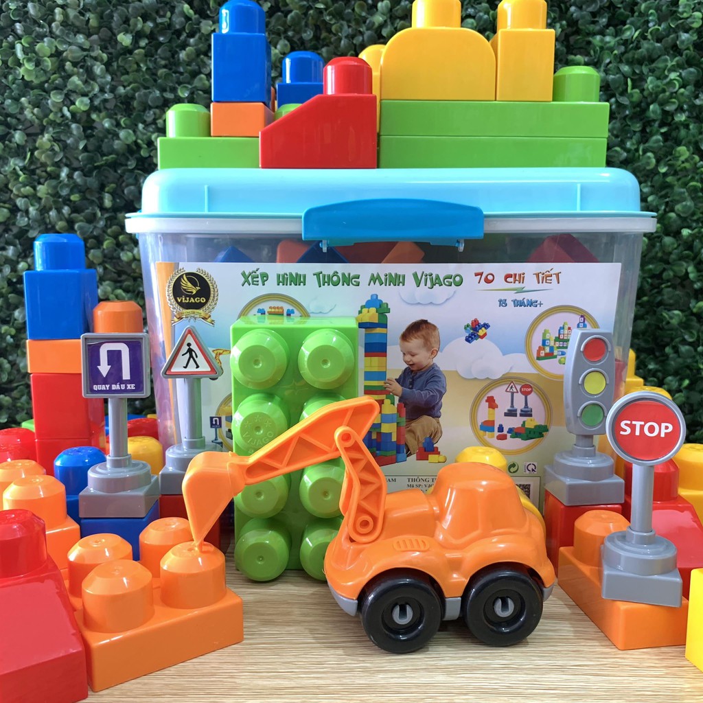 Đồ Chơi Xếp Hình 70 Chi Tiết Nhiều Màu Sắc An Toàn Cho Bé