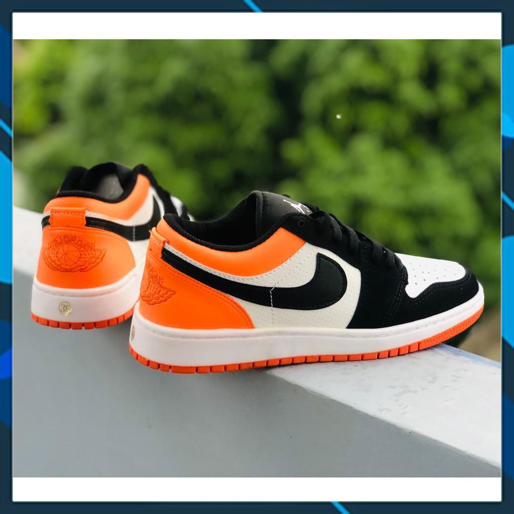 [Mã FASHIONT4WA2 giảm 10k đơn từ 50k] giày thể thao nam nữ jordan cổ thấp màu cam Tặng hộp