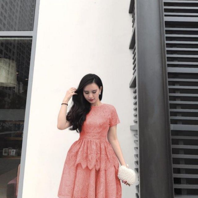 Đầm xòe ren 2 tầng