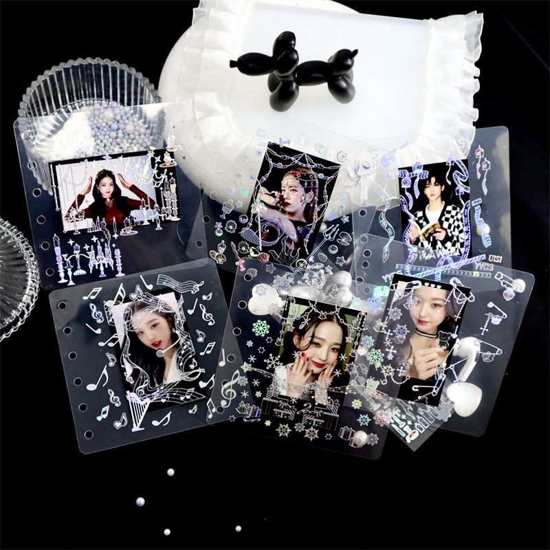 Miếng dán hình bông tuyết màu bạc galaxy dễ thương