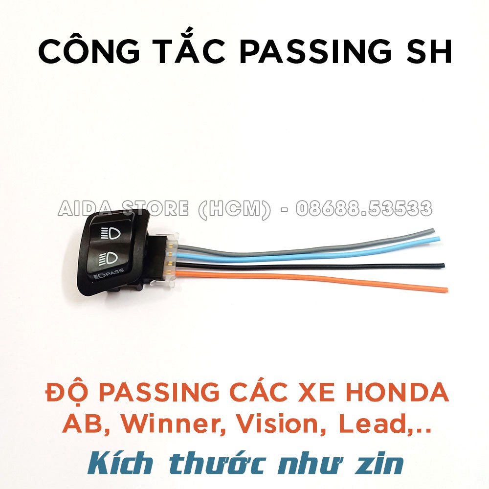 Công tắc passing SH kích thước zin - độ thêm tính năng passing cho xe máy Honda