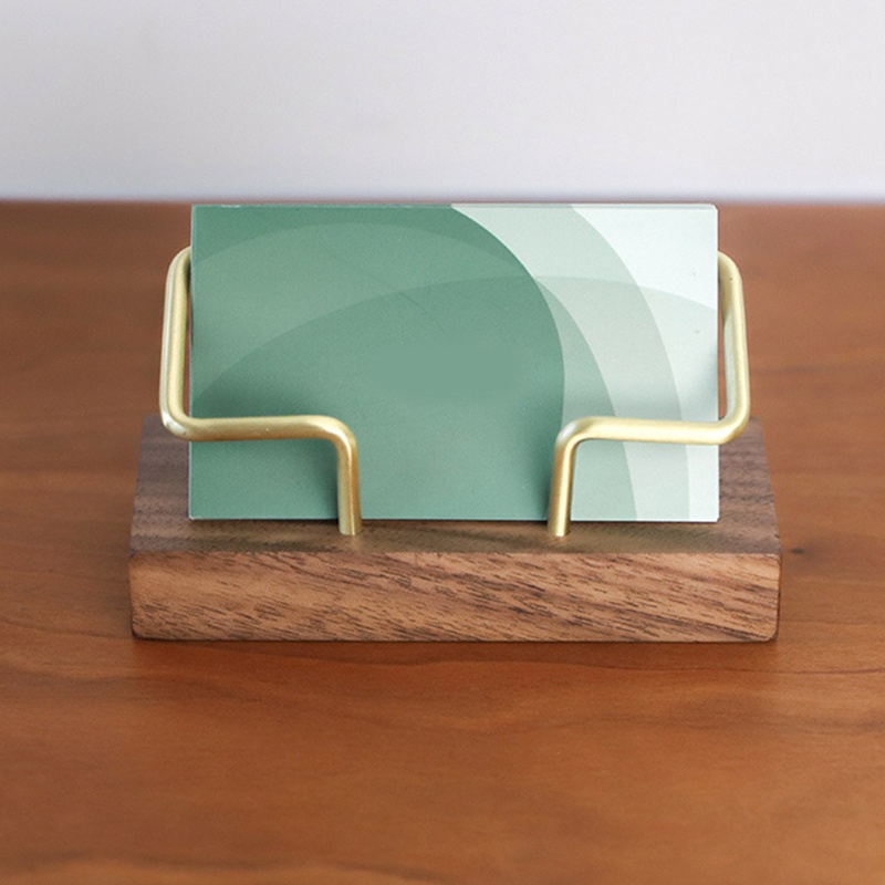 Giá đỡ danh thiếp đế gỗ trang trí bàn làm việc