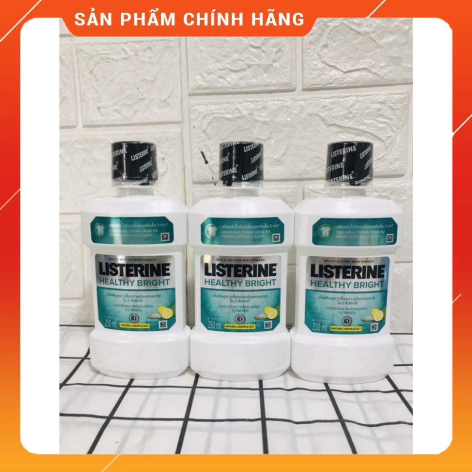 Nước súc miệng Listerine Healthy Bright  trắng sáng 250ml