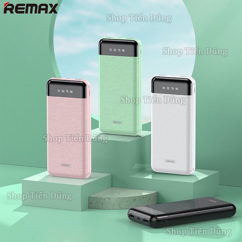 Pin Sạc Dự Phòng Remax RPP-195 20000mAh Led Display, 2 cổng input / output Với Các Màu Thời Trang Chính Hãng