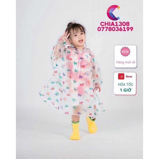 Áo mưa bít trẻ em hình thú dễ thương ( sỉ ib)