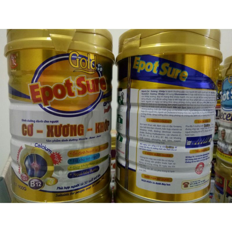 2 lon sữa Epotsure gold cơ xương khớp 900g