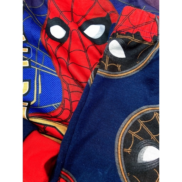 Bộ thun poly dài tay mặc nhà hình siêu nhân người nhện spiderman Avengers