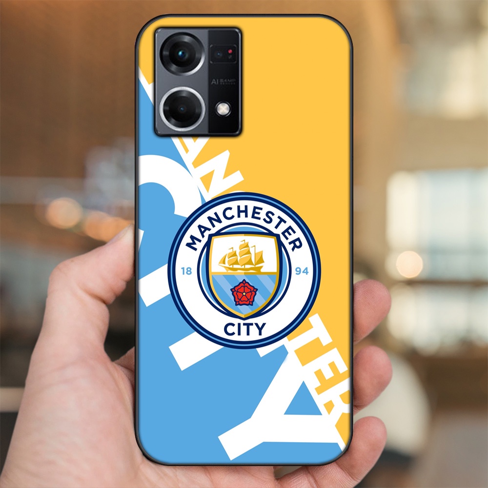 Ốp lưng Oppo Reno 8 4G viền đen in hình Manchester City MC