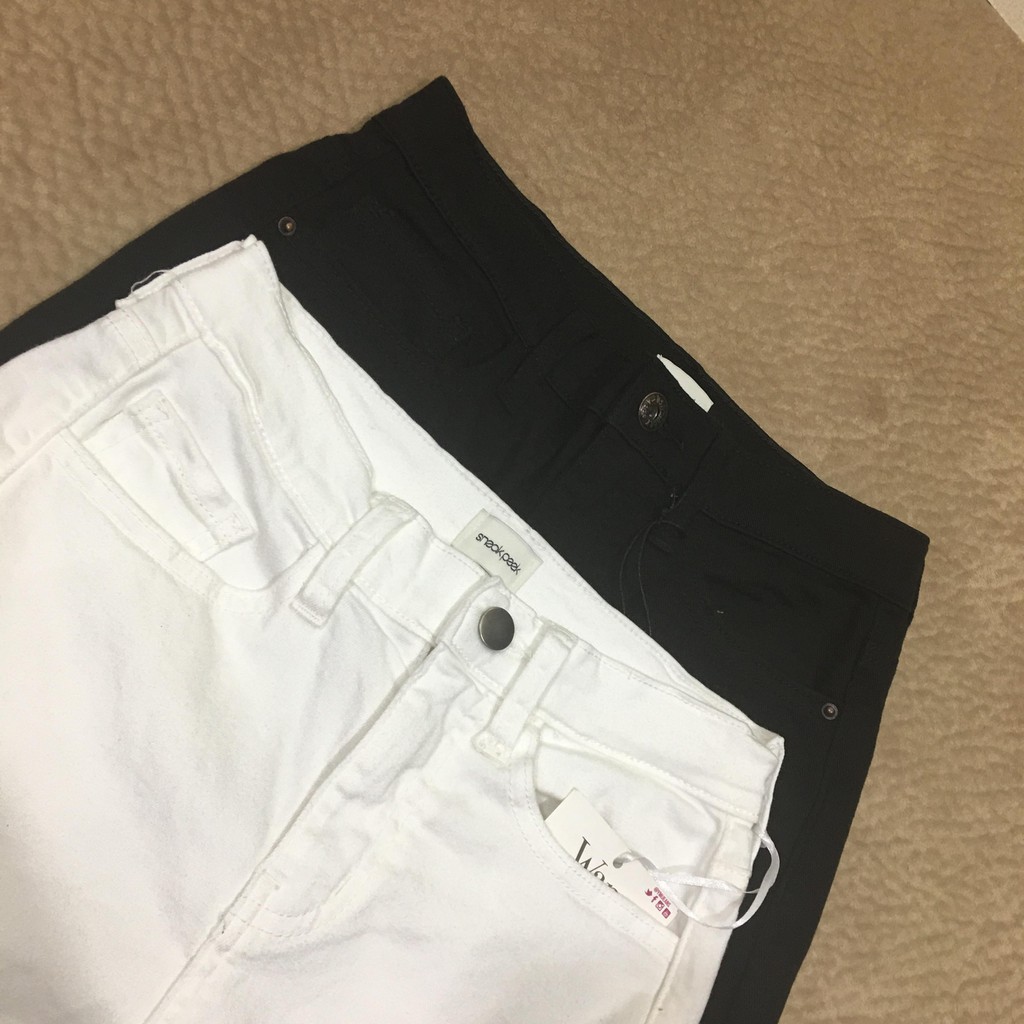 Quần Jeans TRƠN 2 màu ĐEN TRẮNG