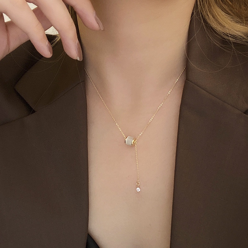 Vòng cổ Mặt Đá Opal Nhỏ Cho Nữ