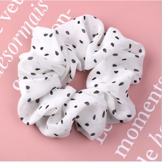 Dây Buộc Tóc Scrunchies Vòng Chấm Bi