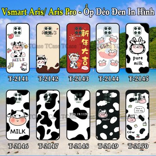 Ốp lưng Vsmart Aris/ Aris Pro dẻo đen in hình Bò Sữa