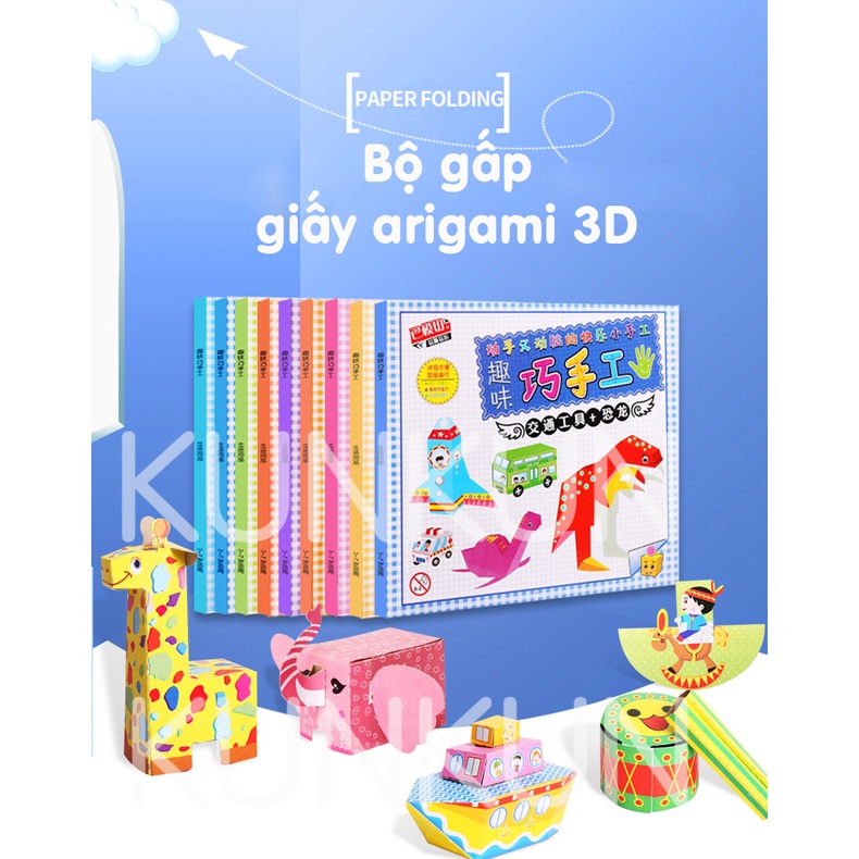 Bộ gấp giấy arigami 3D sắc màu phong cách nhật bản