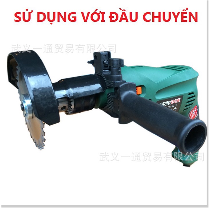 Đầu Chuyển Máy Khoan Thành Máy Cắt, Máy Cưa, Máy Mài TRỤC 6mm hoặc 10mm vavf các loại phụ kiện