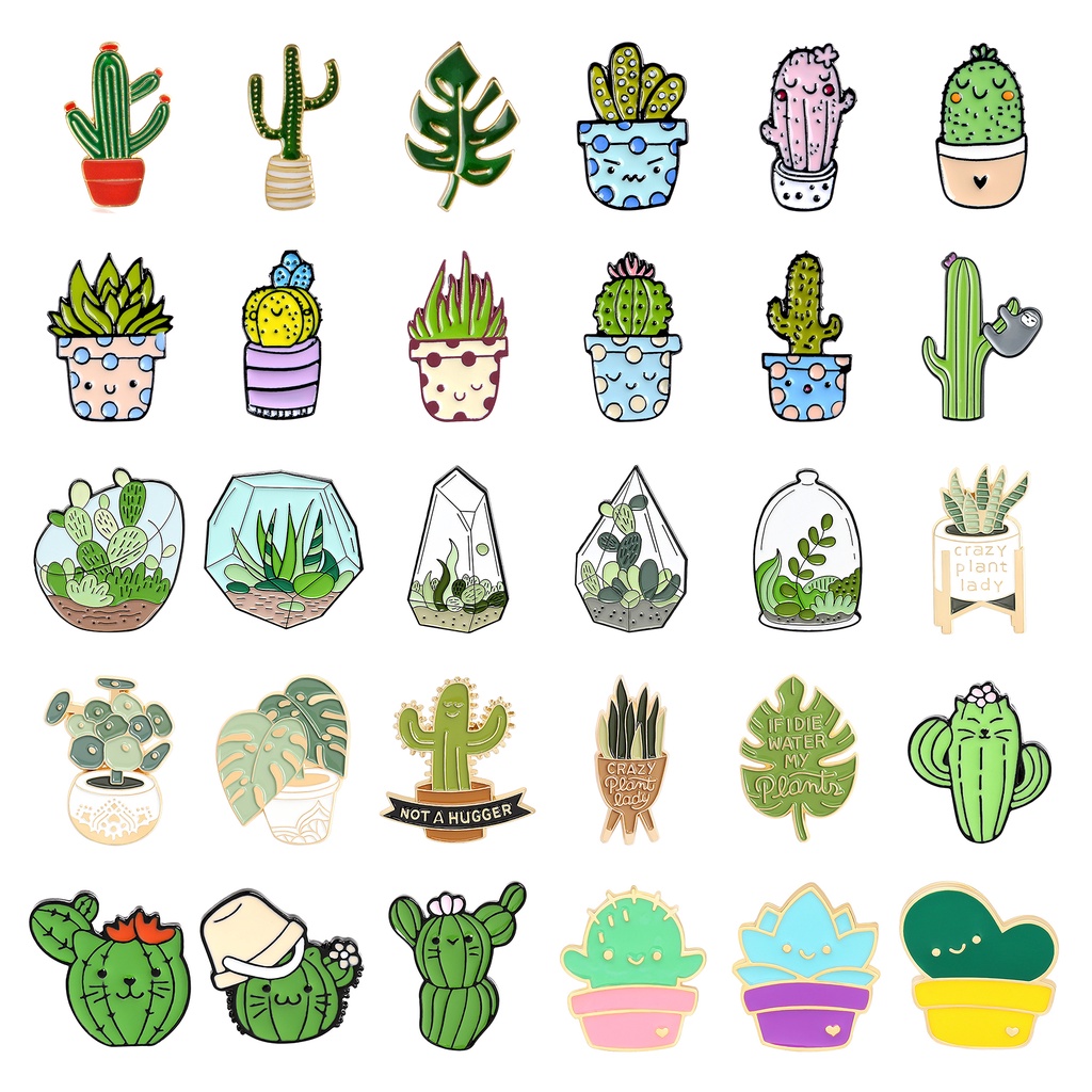 Huy Hiệu Cài Áo Hình Xương Rồng Đáng Yêu