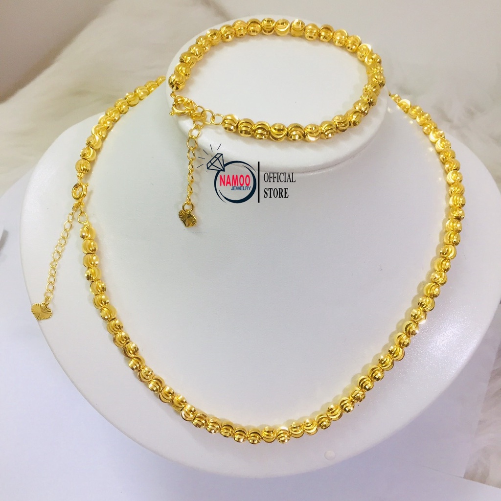 Set Dây Chuyền Lắc Tay Nữ Mạ Vàng Nữ V664 và L249 Namoo Jewelry