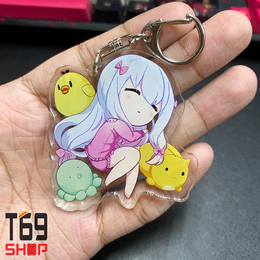 Móc khóa mica Sagiri - anime Eromanga Sensei (Loại cao cấp - Hình in ép giữa 2 mặt mica)