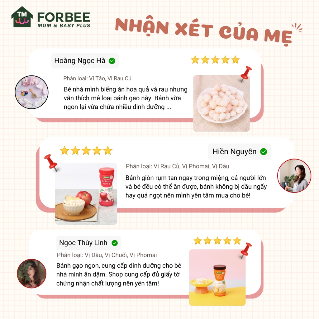 Bánh gạo HỘP Farm to Baby - Bánh gạo hữu cơ - FORBEE