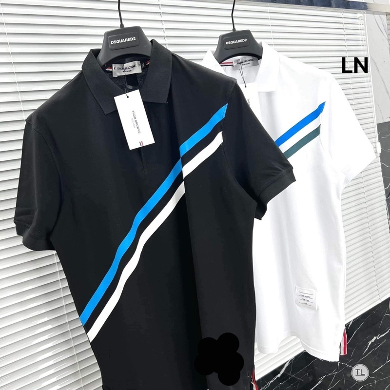 Áo polo viền xanh chéo TH6