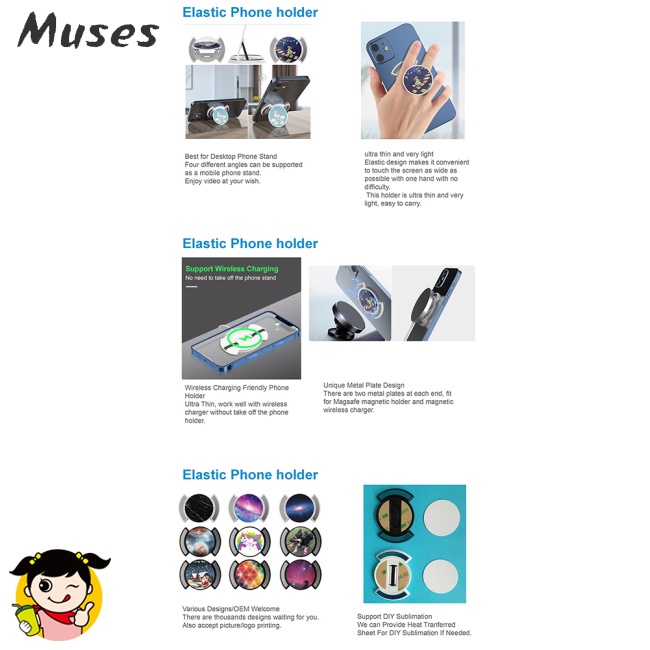 Giá Đỡ Điện Thoại Kiêm Sạc Không Dây Từ Tính Đa Năng Màu Trơn Hình Tròn (Họa Tiết Ngẫu Nhiên)