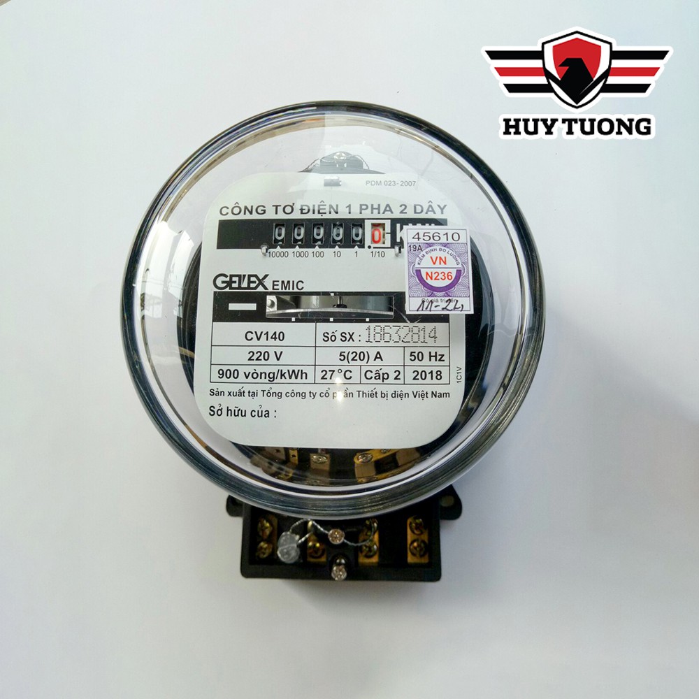 Công Tơ Điện 1 Pha 2 Dây, Công tơ điện EMIC GELEX 1 pha 2 dây (CÓ GIẤY KIỂM ĐỊNH) - Huy Tưởng