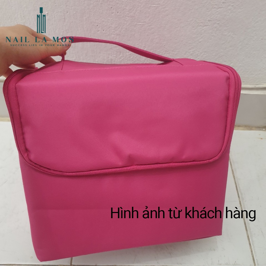 Cốp vải đựng đồ nail - cốp vải 3 ngăn 5 khay có dây đeo tiện lợi cho dân làm móng
