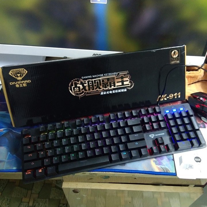 Bàn Phím Cơ Gaming LED 7 Màu Divipard AK911, Bàn Phím Cơ Chuyên Game Divipard AK911 Tích Hợp Led 7 Màu
