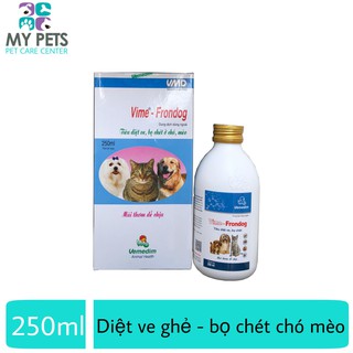 Chai xịt ve ghẻ, bọ chét cho chó mèo - VMD Frondog 250ml