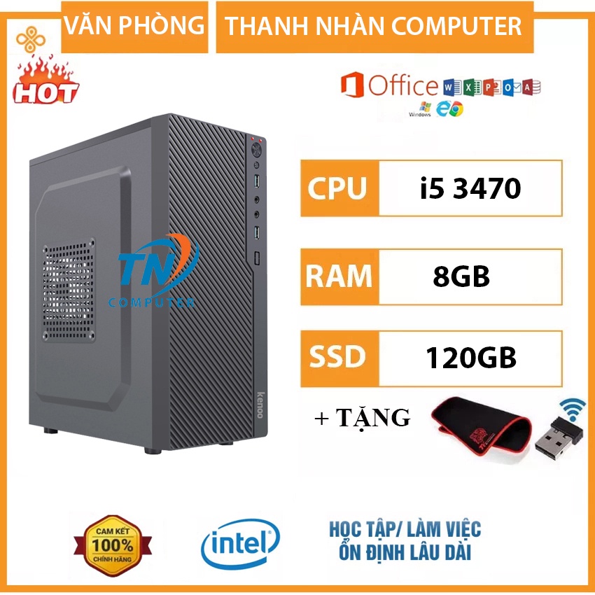 Máy Tính Văn Phòng, Làm Việc, Bán Hàng....Cấu Hình Core i5 3470 Ram 8GB SSD 120GB + Qùa Tặng - BH 12 Tháng