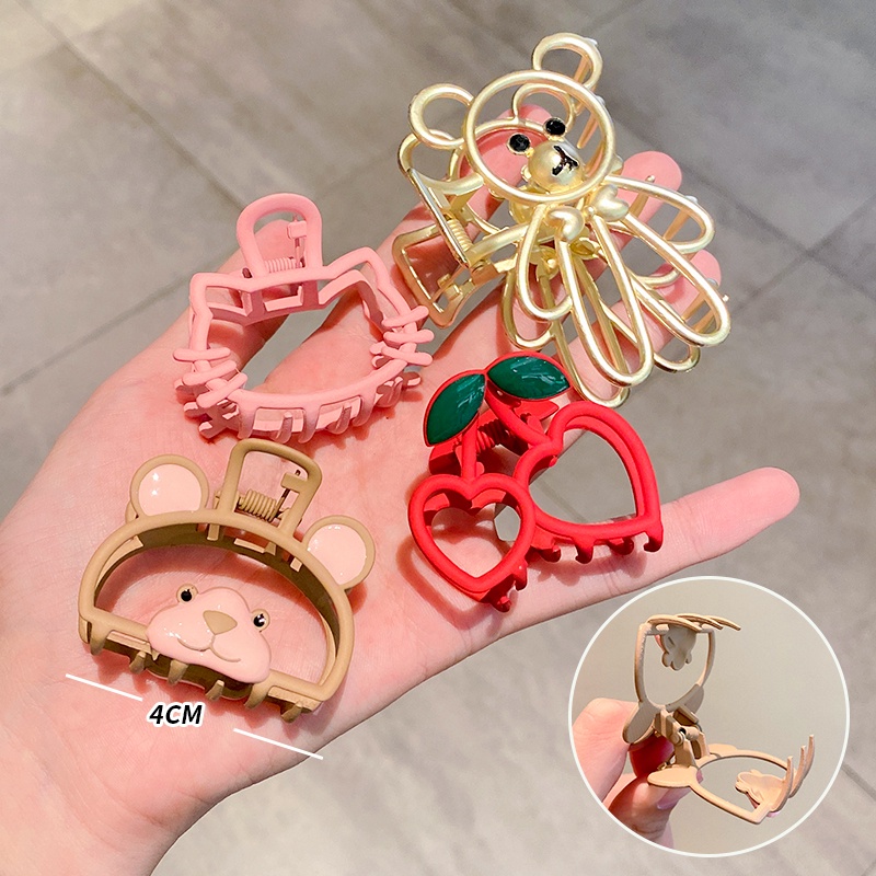 Kẹp Tóc Cỡ Lớn Chống Trượt Hình Động Vật Dễ Thương Phong Cách Hàn Quốc
