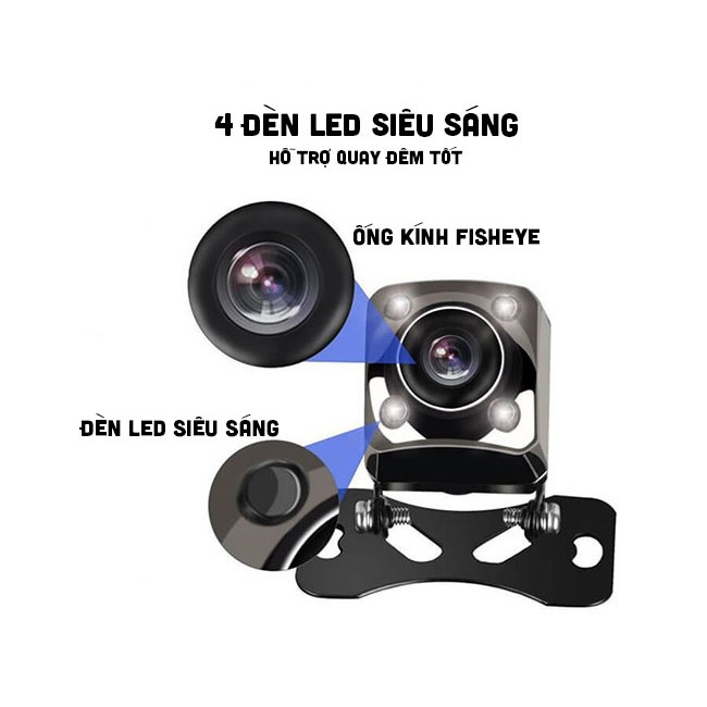 Camera lùi ô tô XL250 xi vàng 4 LED | BigBuy360 - bigbuy360.vn