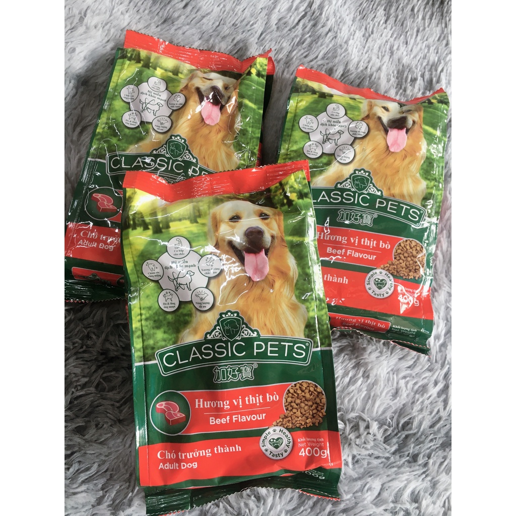 Thức ăn cho Chó Lớn - Hạt Classic Pets vị Bò 400g.