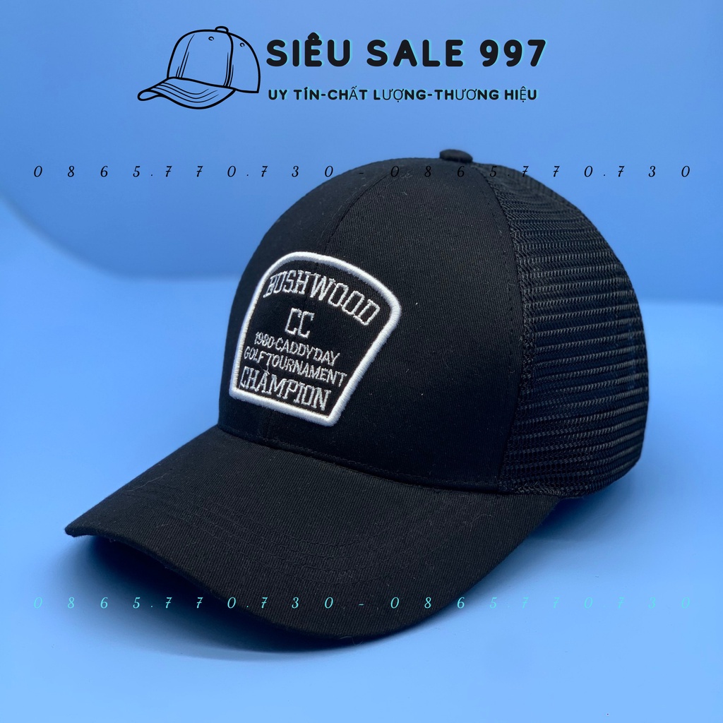 MŨ LƯỠI TRAI KẾT LƯỚI THÊU LOGO BUSHWODD THỜI TRANG ĐƠN GIẢN ĐẸP