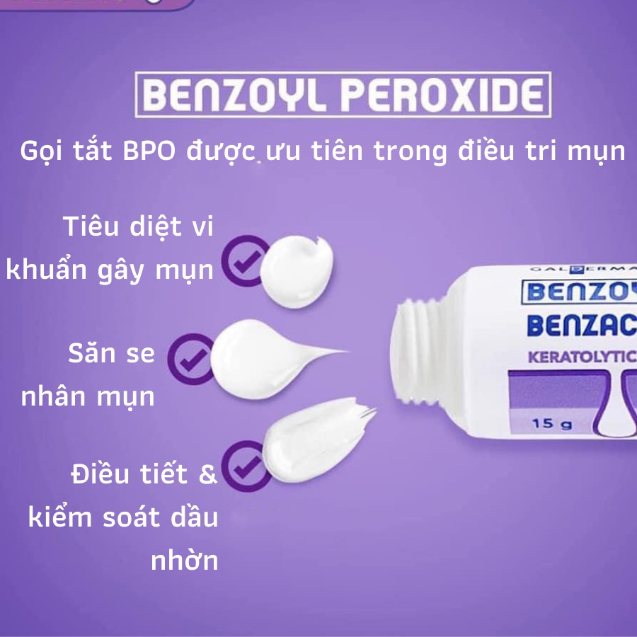 Gel ngừa mụn Benzac Ac 5% 15g chính hãng - benzoyl peroxide 5%
