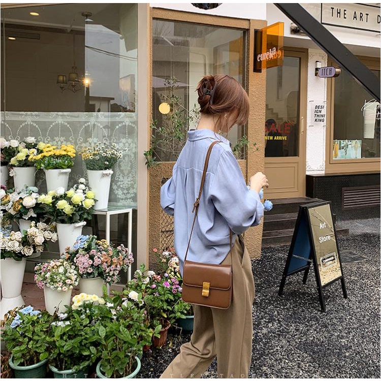 Áo Sơ Mi Tay Dài Dáng Rộng Màu Trơn Thiết Kế Đơn Giản Thời Trang Mới Cho Nữ