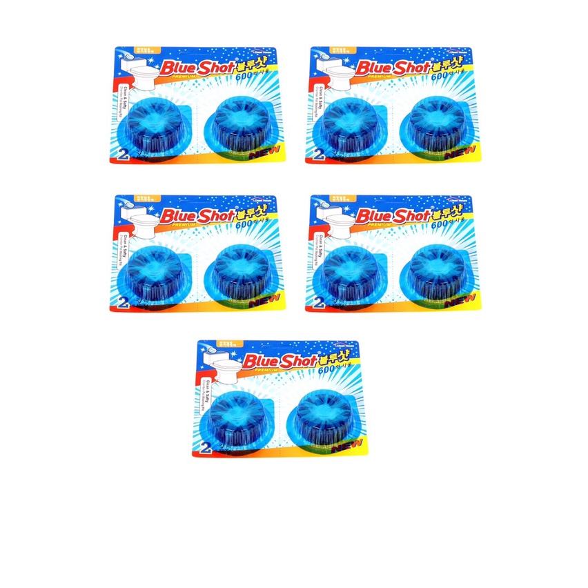 Combo 5 vỉ viên tẩy bồn cầu Blueshot Hàn Quốc (1 viên 600 lần xả nước, HSD 8/2025)