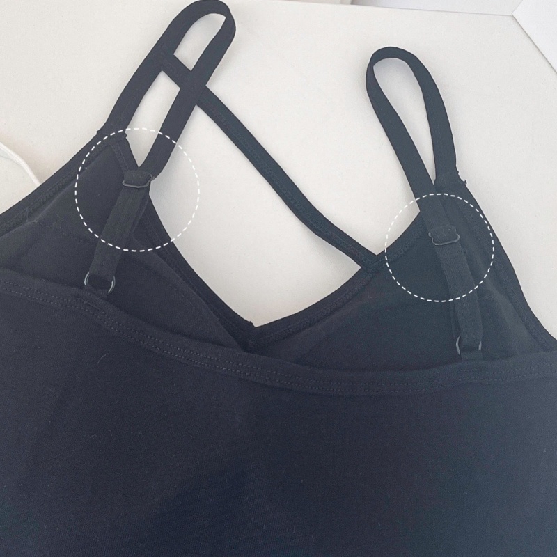 Brroa Áo Hai Dây Cotton Cơ Bản Với Áo Ngực Dây Mảnh Màu Trơn Gợi Cảm Cho Nữ