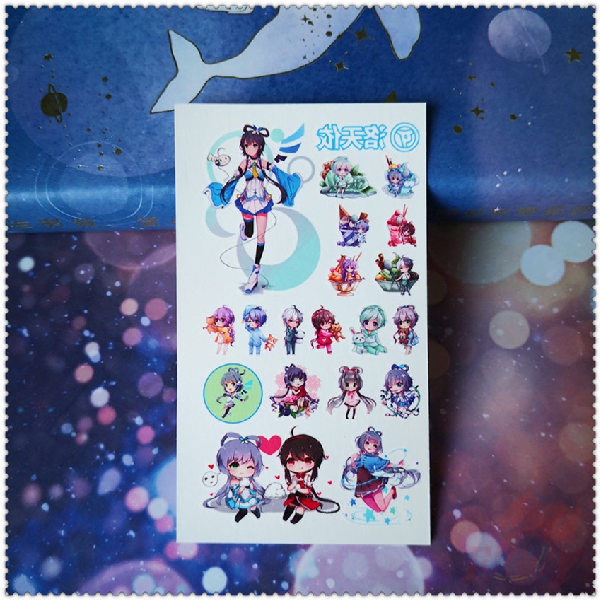 Tờ miếng dán hình xăm tạm thời mini nhân vật anime chống thấm nước đáng yêu thời trang