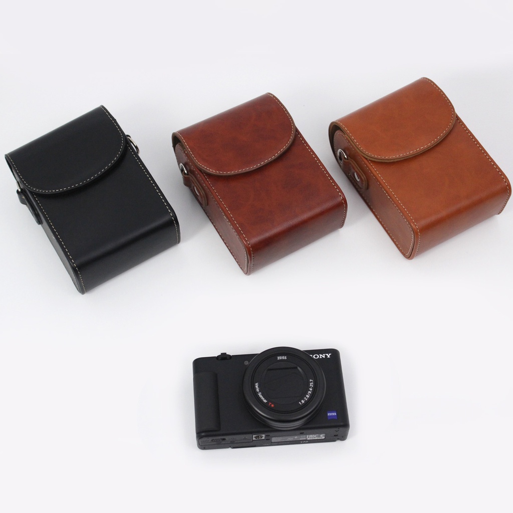 Bao Da PU Đựng Camera Cho Canon SX720 SX730 SX740 G7X II III G9X SX620 Sony RX100 ZV1 HX60 HX80 HX90 WX500 WX350