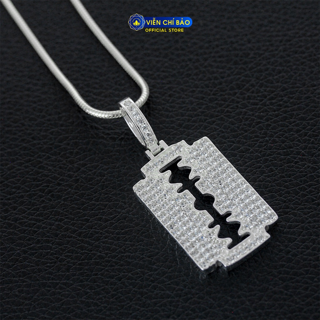 Mặt dây chuyền bạc nam đính đá chất liệu bạc 925 thời trang phụ kiện trang sức Viễn Chí Bảo M300235