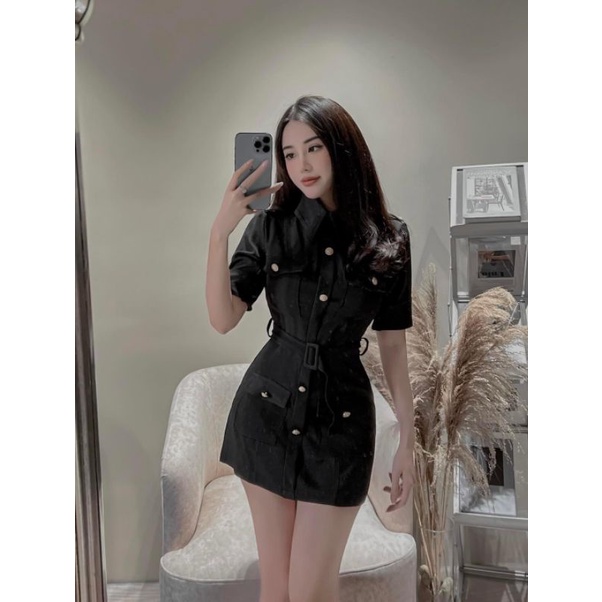 Đầm Suông Vest Nút Kèm Belt