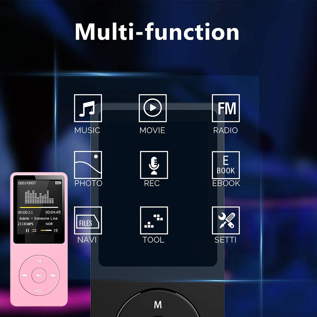 Máy Nghe Nhạc MP3 Kỹ Thuật Số Sạc USB Kèm Mic Bỏ Túi Tiện Dụng