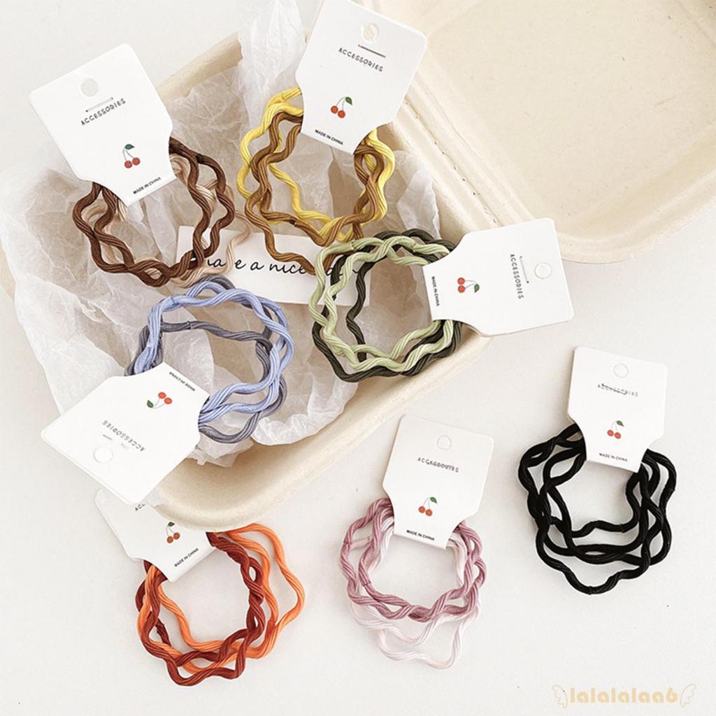 Laa6-4 Miếng Co Giãn Tóc Scrunchies Thời Trang Dây Buộc Tóc Sóng