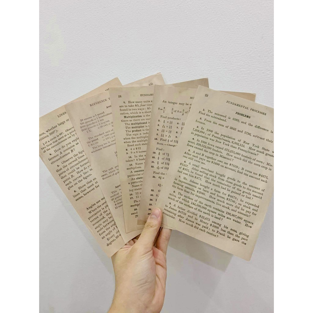 [3 mẫu] Set 10 Tờ Giấy Nền Vintage - Giấy Báo / Manuscript / Toán Học