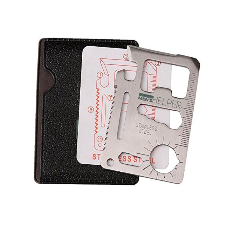 MIẾNG THÉP ĐA NĂNG 11 CÔNG DỤNG THÉP KHÔNG GỈ SIÊU BỀN STEEL CREDIT CARD SURVIAL TOOL CHAMMART