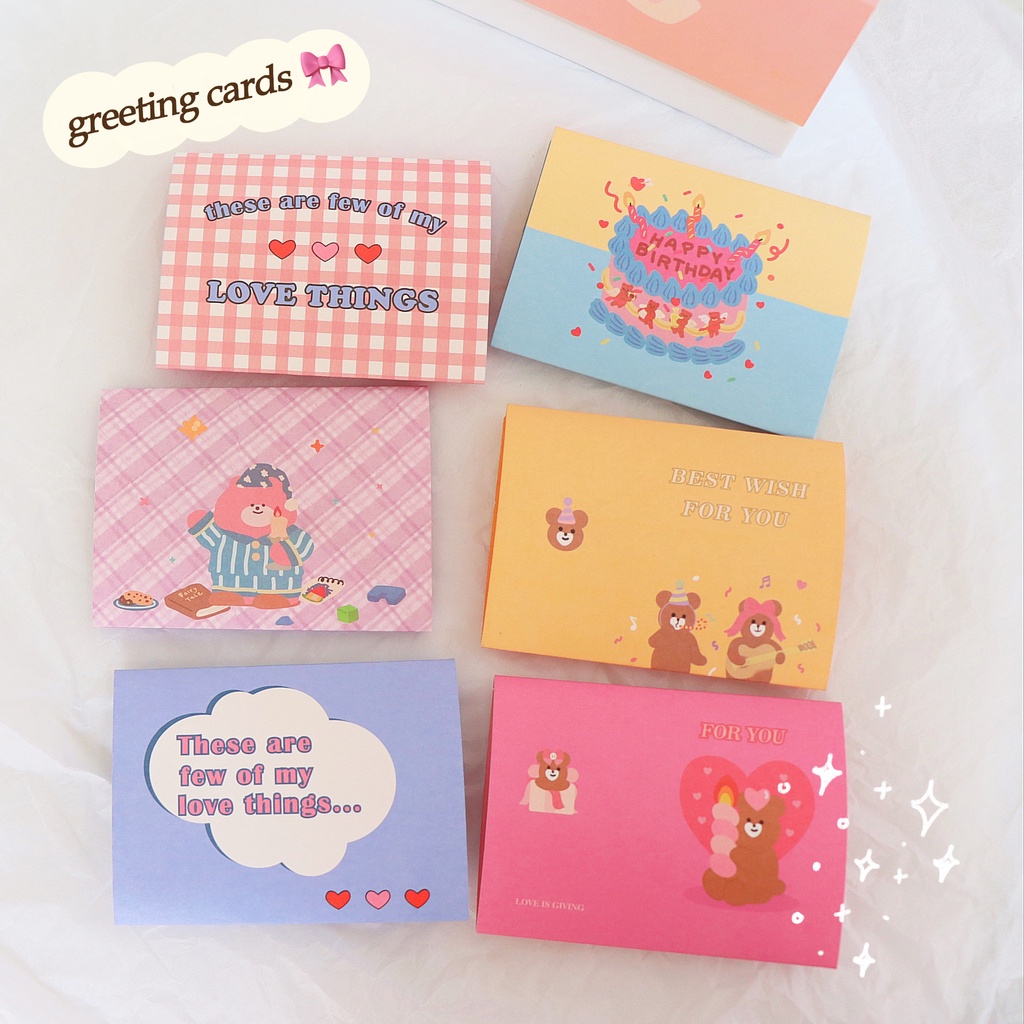 Thiệp Ghi Lời Chúc Mini Greeting Cards Love Things (lẻ)