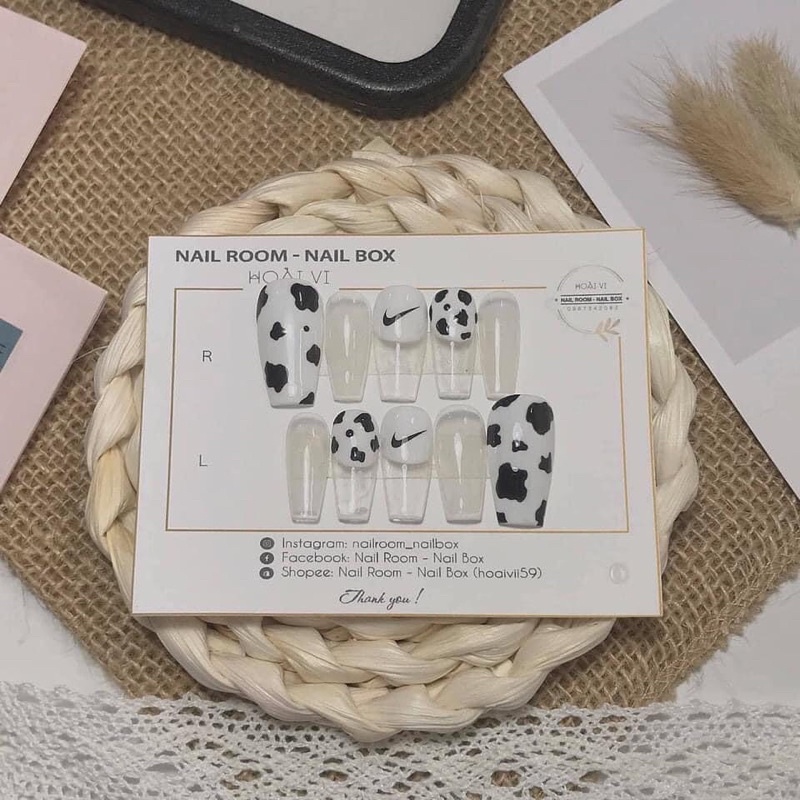 Nail box mẫu bò sữa ib chọn form móng