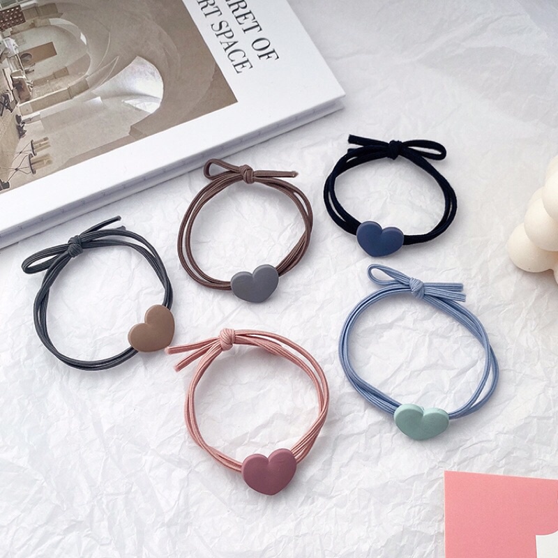 Dây buộc tóc hàn quốc -hình trái tim hot trend siêu xinh dễ thương DB02