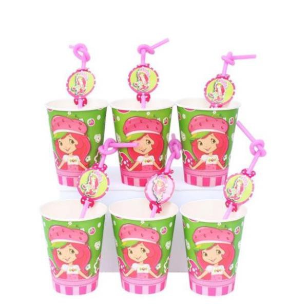 Ly giấy + sinh nhật mẫu bé gái ( sét 6 cái )